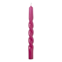 Xenos Dinerkaarsen-Dinerkaars twist - paars - ø2.5x20.5 cm