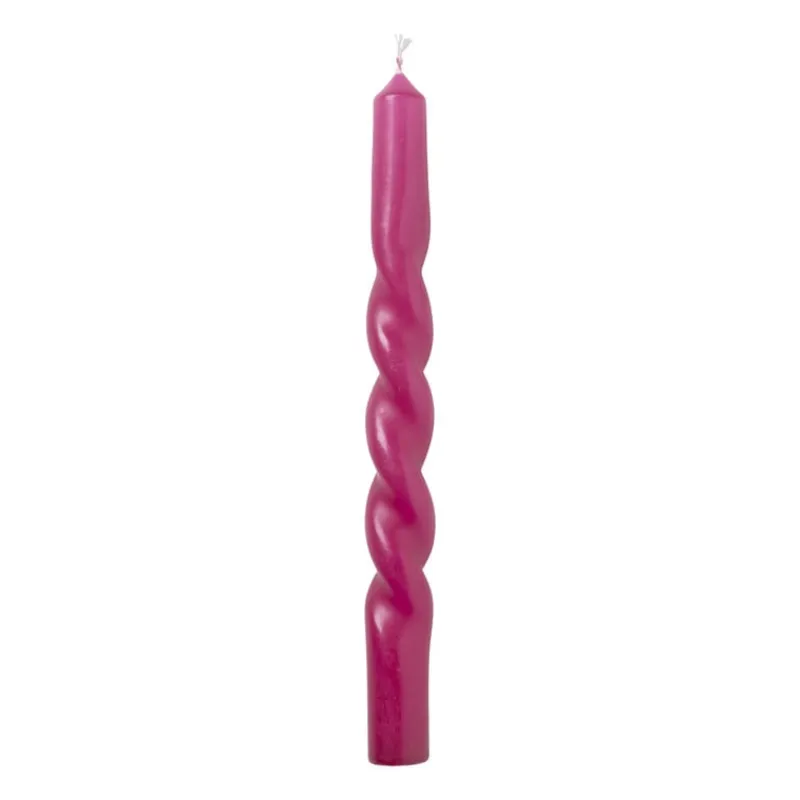 Xenos Dinerkaarsen-Dinerkaars twist - paars - ø2.5x20.5 cm