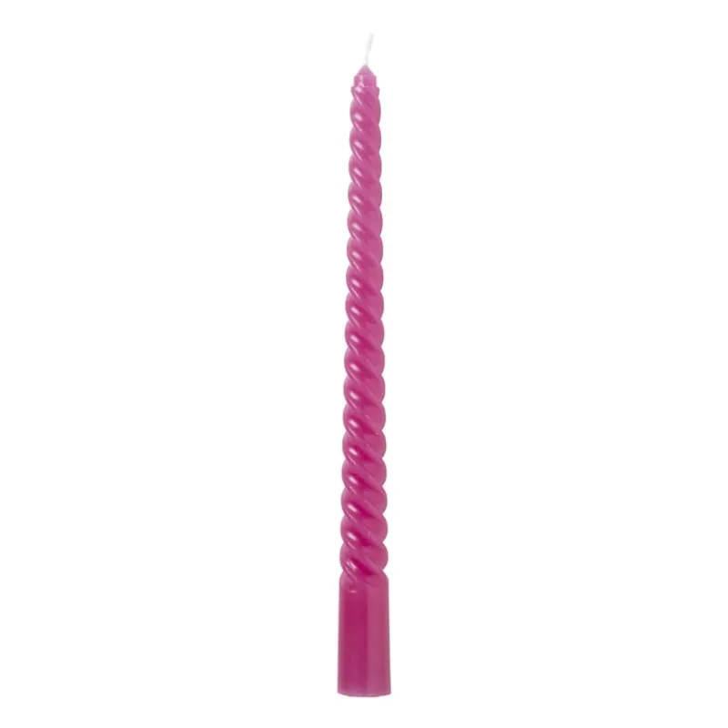 Xenos Dinerkaarsen-Dinerkaars twist - paars - ø2.15x25 cm