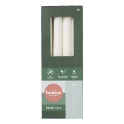 Bolsius Dinerkaarsen-Dinerkaarsen box wit - set van 8 - ø2x23 cm