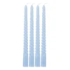 Xenos Dinerkaarsen-Dinerkaarsen twist - blauw - set van 4