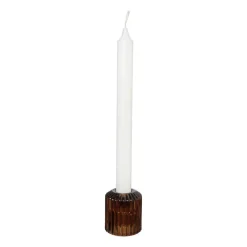 Xenos Waxinelichthouders|Kandelaars-Diner/theelichthouder - lichtbruin - ø5.5x6 cm