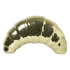 Xenos Kerstcadeaus|Decoratieve Beelden-Disco croissant XL voor wand - goudkleurig - 21x41x10 cm