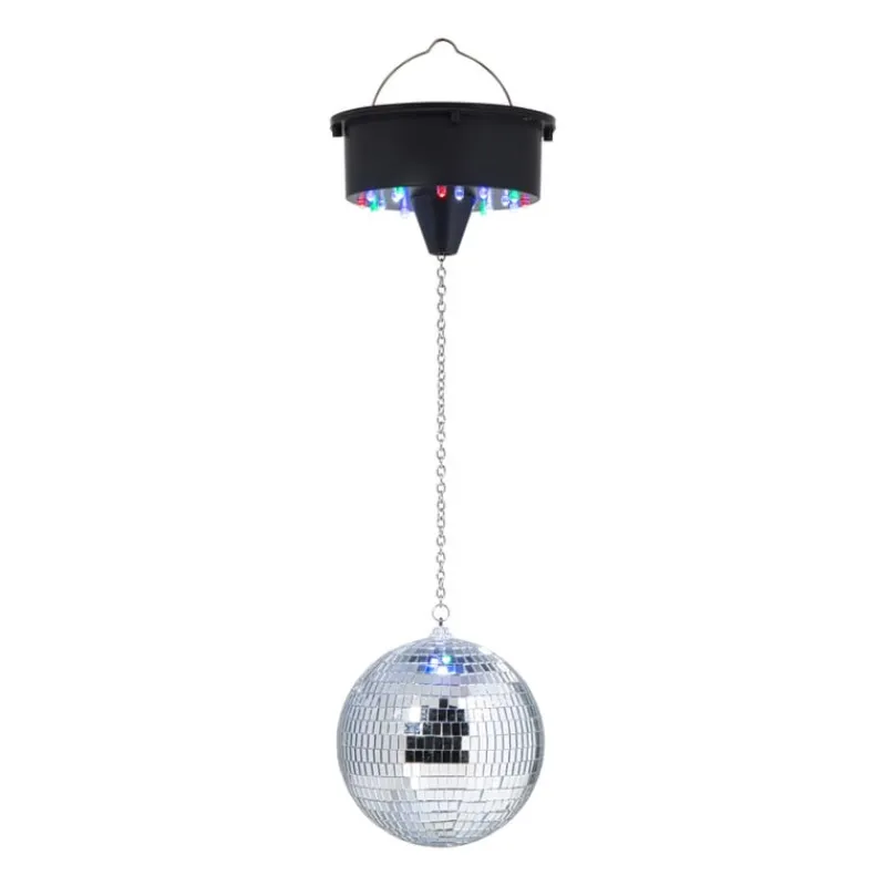 Xenos Kerstcadeaus-Disco licht met discobal - zilverkleurig - ø15x30 cm