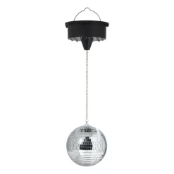 Xenos Kerstcadeaus-Disco licht met discobal - zilverkleurig - ø15x30 cm