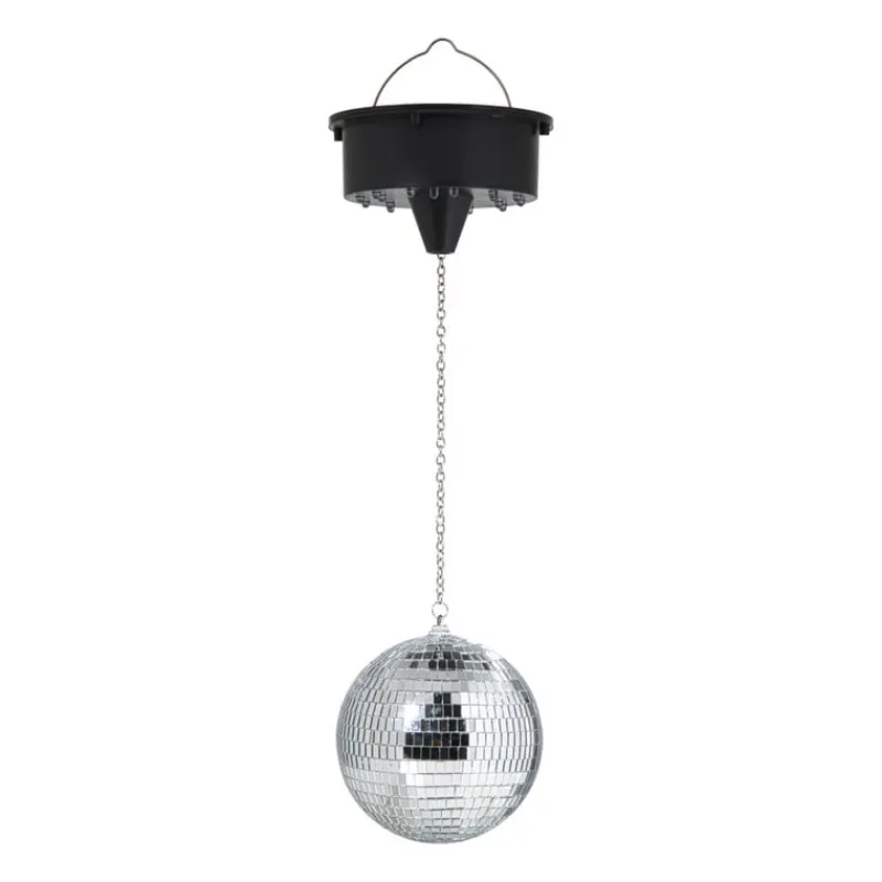 Xenos Kerstcadeaus-Disco licht met discobal - zilverkleurig - ø15x30 cm