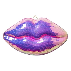 Xenos Decoratieve Beelden-Disco lippen - roze - 12.5x22.5x4 cm