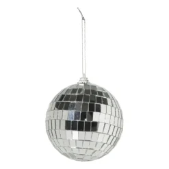 Xenos Kerstballen-Discobal - zilverkleurig - ø8 cm