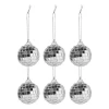 Xenos Kerstcadeaus|Kerstballen-Discobal zilver - set van 6 - ø4 cm