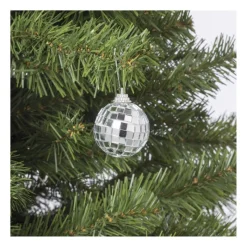Xenos Kerstcadeaus|Kerstballen-Discobal zilver - set van 6 - ø4 cm