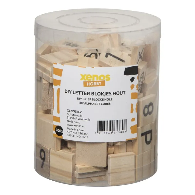 Xenos Hobbyletters-DIY houten hobby letters - set van 200