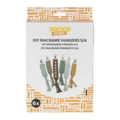 Xenos Knutselpakketten-DIY macrame hangers - set van 6