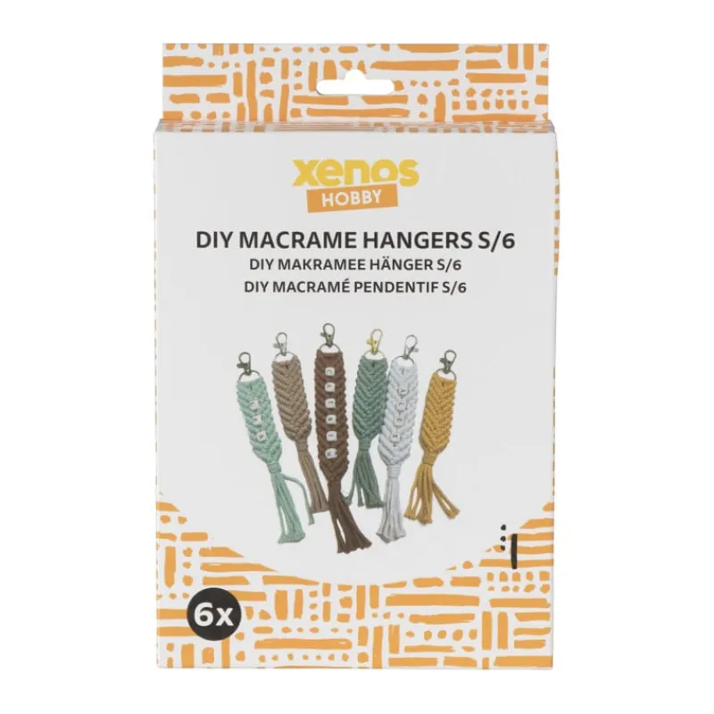 Xenos Knutselpakketten-DIY macrame hangers - set van 6
