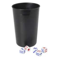 Xenos Spellen-Dobbelstenen met beker - set van 6