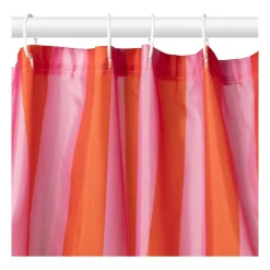 Xenos Douchegordijnen-Douchegordijn gestreept - roze/oranje - 180x200 cm