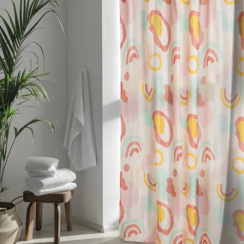 Xenos Douchegordijnen-Douchegordijn regenboog - multikleur - 180x200 cm