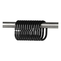 Xenos Badkamer Accessoires-Douchegordijn ringen - zwart - set van 12