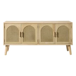 Xenos Dressoir-Dressoir Flores met ovalen vlakken - bruin - 55x120x40 cm