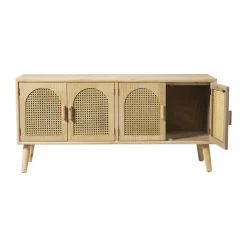Xenos Dressoir-Dressoir Flores met ovalen vlakken - bruin - 55x120x40 cm