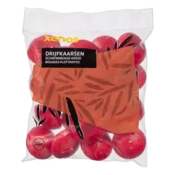 Xenos Drijfkaarsen-Drijfkaarsen - rood - 20 stuks