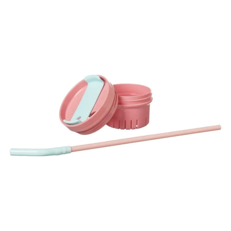 Xenos Drinkflessen|Kinderservies-Drinkbeker met rietje Titan - roze - 1 liter
