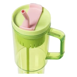 Xenos Drinkflessen|Kinderservies-Drinkbeker met rietje Titan - groen - 1 liter