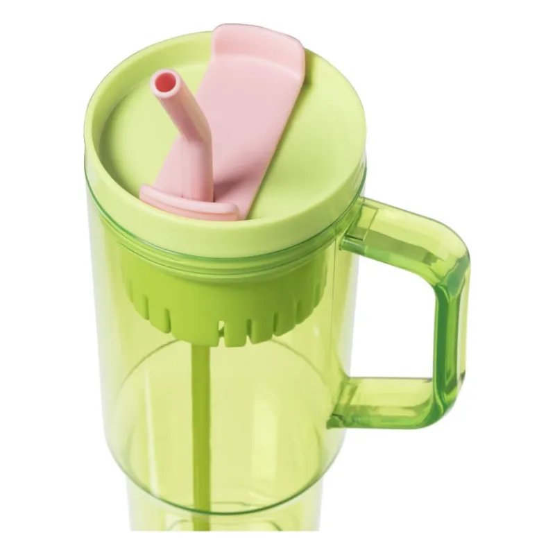 Xenos Drinkflessen|Kinderservies-Drinkbeker met rietje Titan - groen - 1 liter