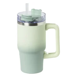 Xenos Drinkflessen-Drinkbeker thermo met draaideksel - groen - 600 ml
