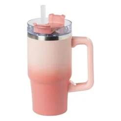Xenos Drinkflessen|Kerstcadeaus-Drinkbeker thermo met draaideksel - roze - 600 ml