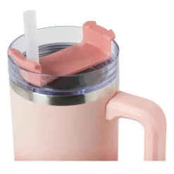 Xenos Drinkflessen|Kerstcadeaus-Drinkbeker thermo met draaideksel - roze - 600 ml