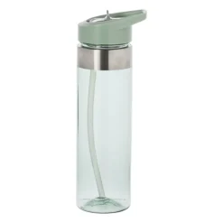 Xenos Drinkflessen-Drinkfles met rietje - groen - 500 ml