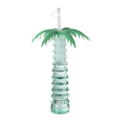 Xenos Drinkflessen|Kinderservies-Drinkfles palmboom - groen - 500 ml