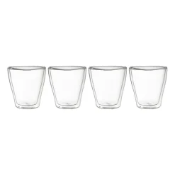 Xenos Glazensets|Koffieglazen-Dubbelwandige glazen - 250 ml - set van 4