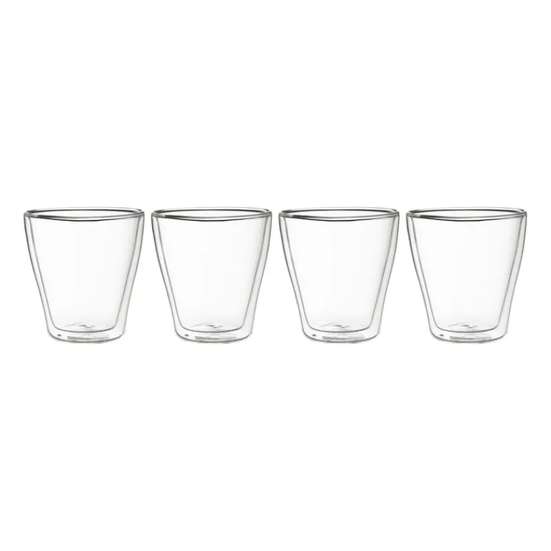 Xenos Glazensets|Koffieglazen-Dubbelwandige glazen - 250 ml - set van 4