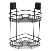Xenos Doucherekjes-Easy lock doucherekje hoek - zwart - 21.5x21.5x34 cm