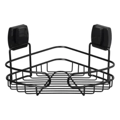 Xenos Doucherekjes-Easy lock doucherekje hoek - zwart - 21.5x21.5x10 cm