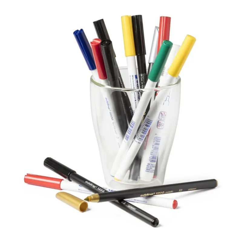 Edding Stiften-porseleinstiften - set van 4 - zwart/rood/paars/roze