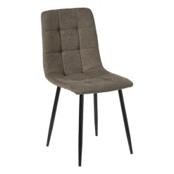 Xenos Eetkamerstoelen-Eetkamerstoel chenille - bruin - 90x53.5x44.5 cm