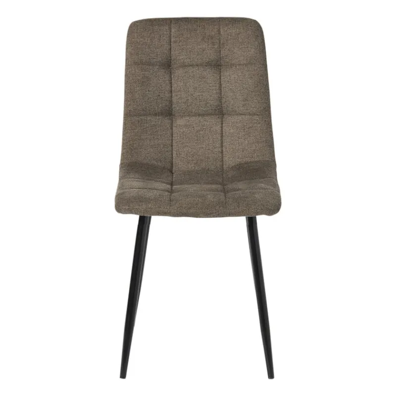 Xenos Eetkamerstoelen-Eetkamerstoel chenille - bruin - 90x53.5x44.5 cm