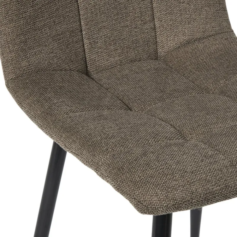 Xenos Eetkamerstoelen-Eetkamerstoel chenille - bruin - 90x53.5x44.5 cm