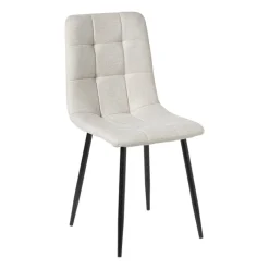 Xenos Eetkamerstoelen-Eetkamerstoel chenille - beige - 90x53.5x44.5 cm