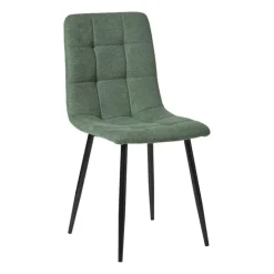 Xenos Eetkamerstoelen-Eetkamerstoel chenille - groen - 90x53.5x44.5 cm