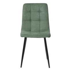 Xenos Eetkamerstoelen-Eetkamerstoel chenille - groen - 90x53.5x44.5 cm