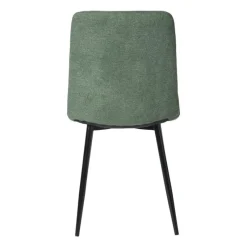 Xenos Eetkamerstoelen-Eetkamerstoel chenille - groen - 90x53.5x44.5 cm