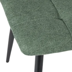 Xenos Eetkamerstoelen-Eetkamerstoel chenille - groen - 90x53.5x44.5 cm