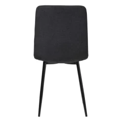 Xenos Eetkamerstoelen-Eetkamerstoel chenille - zwart - 90x53.5x44.5 cm