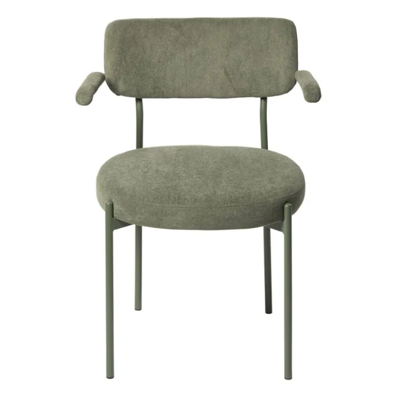 Xenos Eetkamerstoelen-Eetkamerstoel Elvis - groen - 79x57x52 cm