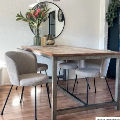 Xenos Eetkamerstoelen-Eetkamerstoel Irene - bruin/zwart - 77x56.5x51 cm
