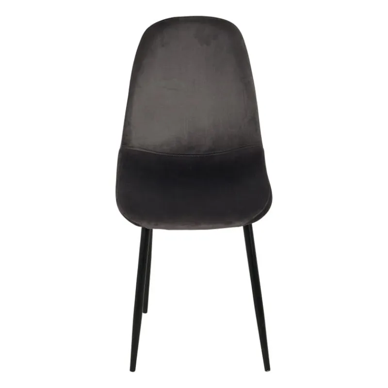 Xenos Eetkamerstoelen-Eetkamerstoel Ivy - velvet grijs - 88x44x53 cm