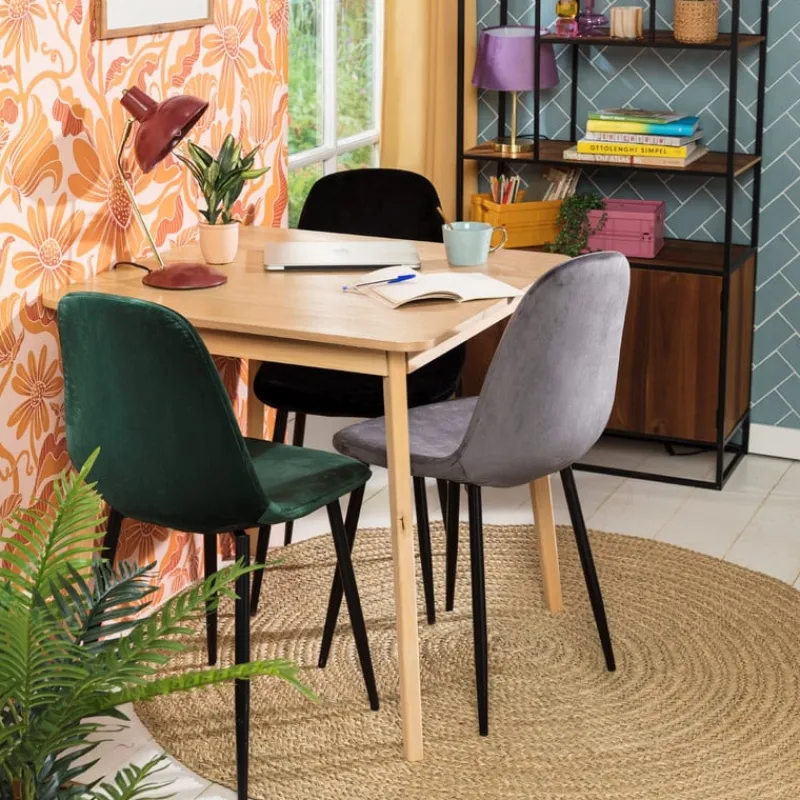 Xenos Eetkamerstoelen-Eetkamerstoel Ivy - velvet grijs - 88x44x53 cm